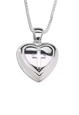 very nice tiny white sapphire cross heart baby cross necklace